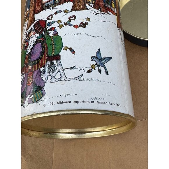 Vintage 1983 Christmas Tin Midwest Importers of Cannon Falls Santa Claus Sleigh - Picture 9 of 9